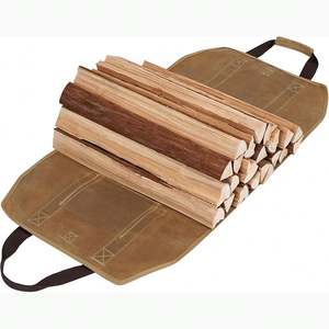 Échantillon gratuit d'accessoires pour poêle à bois : grand sac de transport pour bois de chauffage avec sac de transport pour bûches en toile cirée résistante - Product Image 3