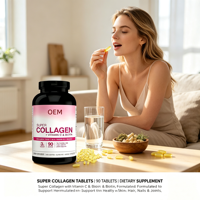 Comprimés de Super Collagène OEM Marque Privée 270 Unités Vitamine C Biotine Approvisionnement en Gros Marque Personnalisée