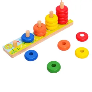 教育宝宝数学木制计算彩色彩虹架儿童玩具在线