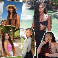 Extensions de cheveux au crochet bouclés souples et sans nœuds, style bohème, 22 pouces, 4X, Deep Wave, pour micro-tresses et tresses bohèmes