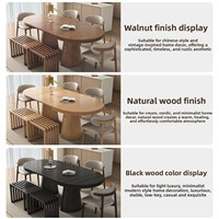 Table à manger en bois massif de style français, extensible et pliable, pour salon, table variable pour petit appartement