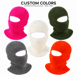 ZG Cagoule de ski en tricot personnalisée avec logo, couvrant tout le visage, à un trou, style rappeur bandit, brodée - Product Image 3