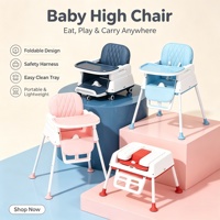 Nouvelle chaise haute 4 couleurs pour enfants chaises de salle à manger 2 hauteurs réglables chaises d'alimentation imperméables pour bébé