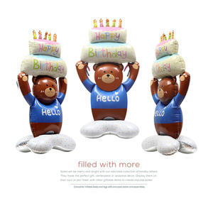 Globo Gigante 4D Estéreo de Oso de Pie con Pastel - Adorno de Bienvenida para Fiesta de Cumpleaños, Atrezzo para Fondo de Fotos, Venta al por Mayor - Product Image 2