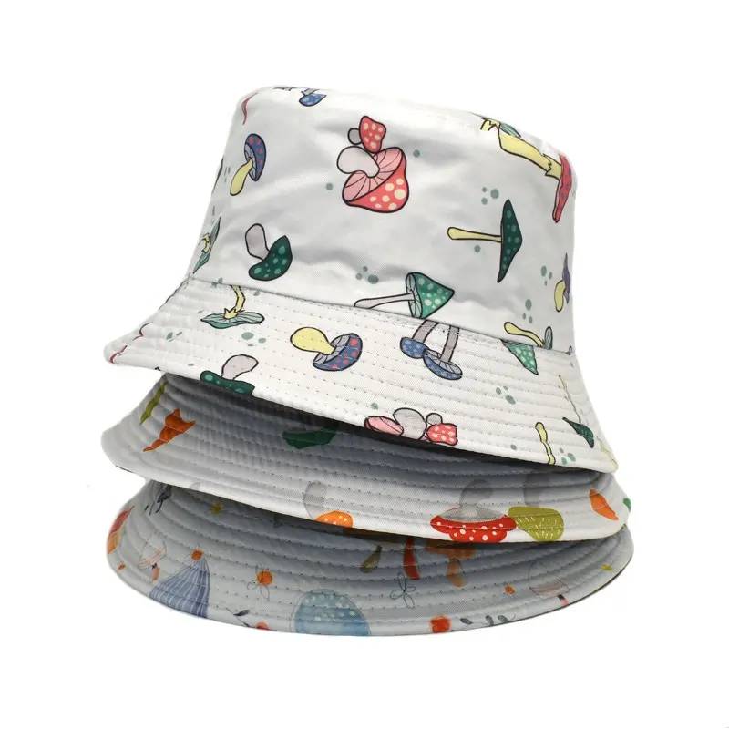 Mushroom Unisex Cute Bucket Hat Fisherman Cap Sun girls Protection Hat