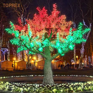 Tatil peyzaj aydınlatma programlanabilir renk değiştirme dans müzik led noel yapay ginkgo ağacı ışık