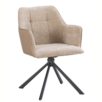 Design populaire occidental 360 °   Chaise de salle à manger pivotante rembourrée en tissu chenille importé