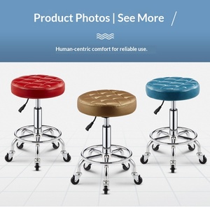 Tabouret pivotant en cuir pour <span class=keywords><strong>bar</strong></span>, café, salon <span class=keywords><strong>de</strong></span> coiffure, <span class=keywords><strong>chaise</strong></span> à dossier relevable, <span class=keywords><strong>chaise</strong></span> pivotante pour bureau à domicile - Product Image 4