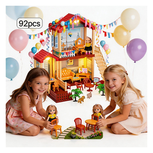 Casa de Muñecas Grande Unisex, Villa de Princesas con Muebles de Plástico, Accesorios, Juguete DIY, Juego de Simulación de Mansión, Set de Regalo para Niños - Product Image 5