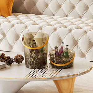 Большое прозрачное пластиковое ведро для льда из ПЭТ, портативный охладитель для напитков, контейнер для шампанского, вина, фруктов, для вечеринок, пластиковое ведро для льда с ручками - Product Image 1