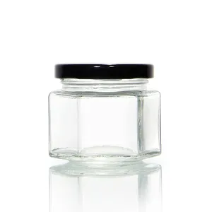 50Ml 180Ml 280Ml Zeshoekige Honingjam Voedselopslagfles Voor Honingjam Olijffruit