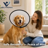 Collier de récupération pour animaux de compagnie, collier éлизавétique en plastique givré, réglable pour la protection des plaies post-chirurgicales chez les chiens et les chats, 7 tailles