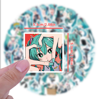 60 autocollants vinyle amovibles imperméables Anime Mikui pour téléphone, ordinateur portable, bagages, bouteille d'eau, décoration de journal