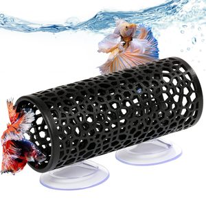 <span class=keywords><strong>Betta</strong></span> Toy, Goldfish Tunnel negro, pequeño agujero hueco materiales más seguros Camarón acuario decoración pecera tubo oculto - Product Image 1