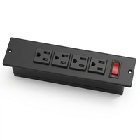 Multiprise de bureau encastrable ETL US 125V avec 4 prises CA 12A, double ports USB et interrupteur pour la maison, les bureaux et les tables de travail