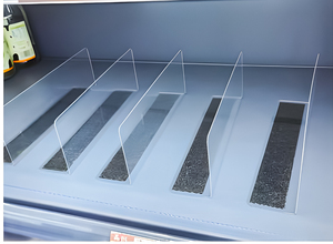 Étagères magnétiques en acrylique en forme de L personnalisables pour supermarchés, avec séparateurs de tiroirs en plastique - Product Image 2