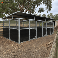 Box de stockage pour chevaux préfabriquées galvanisées anti-rouille, portables et mobiles, avec toit, pour l'équitation en extérieur