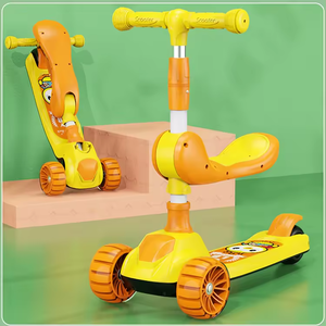 Di alta qualità Multi-funzionale bambini Kick Scooter a pedale per bambini <span class=keywords><strong>3</strong></span> in 1 PU tre ruote Scooter elettrico <span class=keywords><strong>bambino</strong></span> 2 Kg 60 Kg - Product Image 3