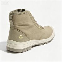 Bottes de sécurité anti-coupure en toile recyclée avec embout en acier et semelle intermédiaire anti-perforation pour hommes – Noir Kaki