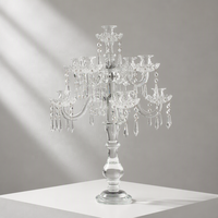 Candélabre en cristal pour mariage à 10 bras, décoration d'intérieur, candélabre en cristal à 5 bras, centre de table de mariage