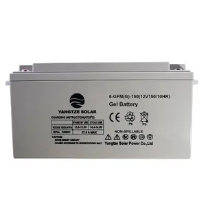 Yangtze Hot Sale Zonnestelsel Gebruik Gel Zonnebatterij 12V 150ah