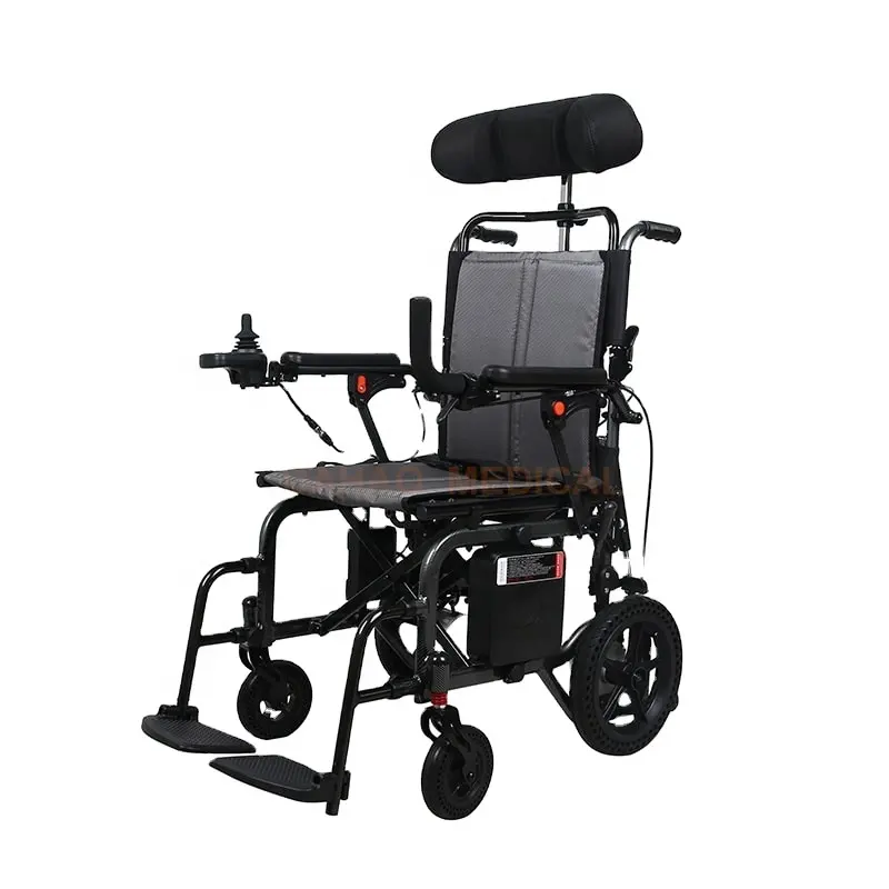 휴대용 Foldable 경사 리튬 조이스틱 관제사 무브러시 자동화된 의학 전기 휠체어