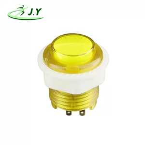 28mm 및 24mm LED 조명 아케이드 게임기 라운드 푸시 버튼 스위치 동전 작동식 동전 푸셔