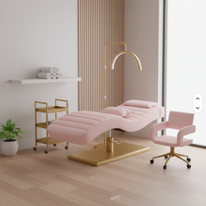 Lit de massage de luxe pour salon de beauté, en cuir noir, avec cadre en métal, vente chaude - Product Image 1