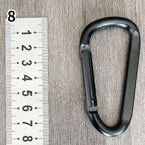 Moschettone All'Ingrosso da 7,6 cm (3 pollici) Total Black con Anello a D Piatto, Gancio Portachiavi da Viaggio Portatile in Lega di Alluminio con Logo Personalizzato Inciso OEM - Product Image 2