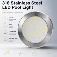 Projecteur LED pour piscine en acier inoxydable 316, éclairage subaquatique AC12V IP68 étanche 120 degrés 10W 24W 35W pour piscine liner OEM ODM