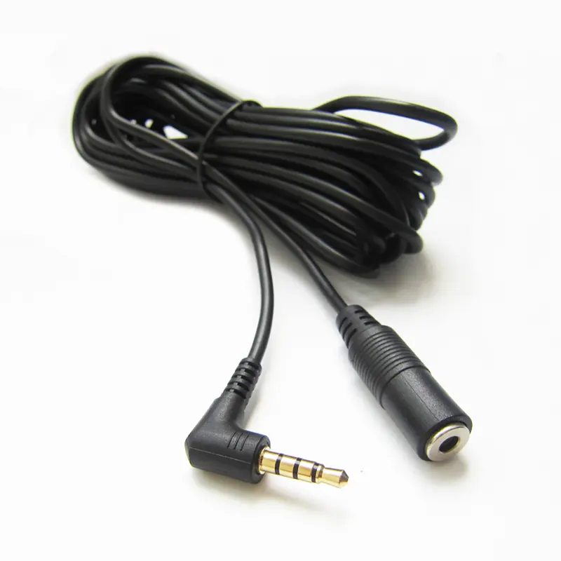 Прямой угол 3,5 мм разъем штекер-гнездо стерео AUX кабель Аудио Видео удлинитель пользовательский кабель