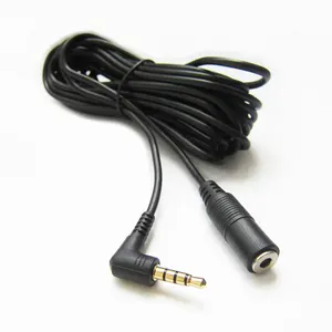 Right Angle 3.5mm Jack Male To Female Stereo AUX Kabel Audio Video Extension Custom Cable - Product Image 1