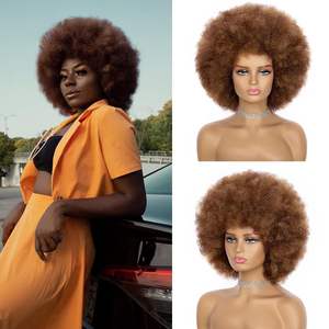 Perruque Afro Bouclée Jumbo Femme Élastique Doux Naturel Années 70 Perruque de Cheveux Synthétiques Bouclés Africains Fête Quotidienne Jeu de Rôle Perruque Disco - Product Image 4