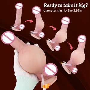 SXXY Silicone Realistic Inflatable & Ejaculating <b>Dildo</b> Soft Expand Inflatable Anal Plug for Men Women Vaginal Prostate Massage - Product Image 3
