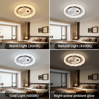 Plafonnier de salon à haute luminosité, protection des yeux, sans scintillement, ventilateur invisible créatif, lampe LED circulaire pour maison contemporaine