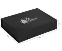 Boîte cadeau en carton noir personnalisée en gros, surface mate, emballage rigide élégant, adapté à l'emballage de cadeaux d'affaires