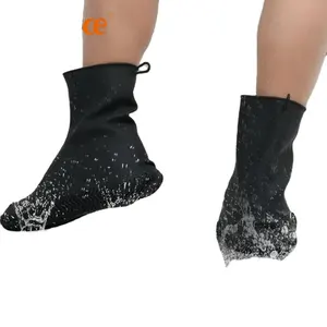 Sapato de chuva impermeável com zíper, sapato protetor de silicone antiderrapante