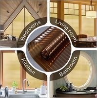 3D Reeded selbst klebende moderne Glasfenster folie Weiße Sichtschutz folie mit dekorativem Design für Badezimmer Wohnzimmer Büro