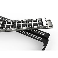 Panel Patch Enmane 1U 48 Port Cat6a RJ45 Modular Jack FTP Shielded Cold Rolled Steel dengan Pengatur Kabel yang Dapat Dipindahkan, Warna Hitam