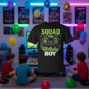 Camiseta de jugador de videojuegos Squad Of The Birthday Boy, camiseta a juego para fiesta de cumpleaños - Product Image 3