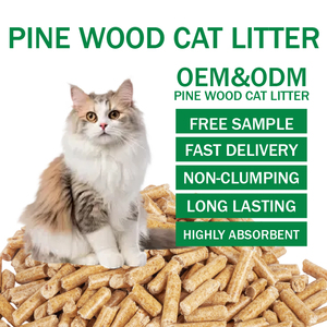 Litière pour chats en granulés de bois de pin naturel en vrac, sans poussière, matériau durable pour chats - Product Image 1