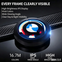 Affichage dynamique circulaire IPS pour emblème de voiture, adapté aux logos animés personnalisés BMW, écran intelligent, accessoires de modification extérieure de voiture