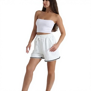 Women's Summer Athleisure Jogger <b>Shorts</b> Breathable Waterproof Quick Dry Eco-Friendly Windproof 100% Cotton Solid Flowers <b>Tassel</b> - Product Image 1