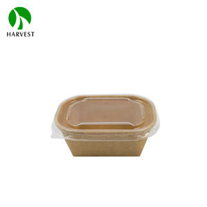 กล่องอาหารทำจากกระดาษคราฟท์สีน้ำตาลขนาด200มล. พร้อมฝาปิด PP เป็นมิตรต่อสิ่งแวดล้อม - Product Image 3