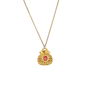 Collar de latón PFT con colgante de estilo deportivo en oro arena de retención de color intensa, cadena de bambú, lujo ligero, longitud a la clavícula, regalo - Product Image 5