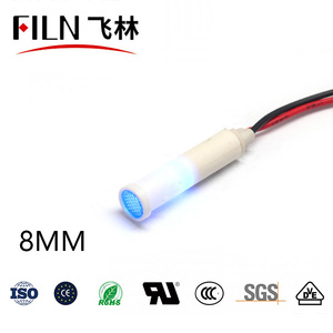 8MM LED gösterge ışığı 6V 12V 24V 110V 220V gösterge ışığı tel plastik su geçirmez IP65 ekipman panelleri için uygun - Product Image 5