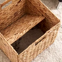 Panier de rangement tissé pliable en jacinthe d'eau, panier à linge carré simple en herbe, idéal pour les articles divers – Approvisionnement direct usine