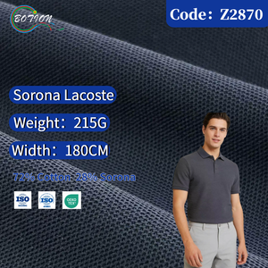 Tela de Punto Piqué de Algodón Peinado de 215g con Sorona, Antibacteriana, Ecológica y Resistente a las Arrugas para Camisas Polo de Negocios - Product Image 1