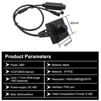 Caméra IP PoE mini audio 2MP, objectif grand angle 1,7 mm, caméra de sécurité intérieure avec microphone, réseau CCTV