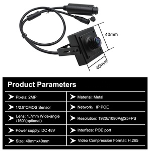 Kamera IP PoE Mini Audio 2MP Lensa Sudut Lebar 1.7mm Kamera Keamanan Mikrofon Dalam Ruangan Jaringan <span class=keywords><strong>CCTV</strong></span> - Product Image 5